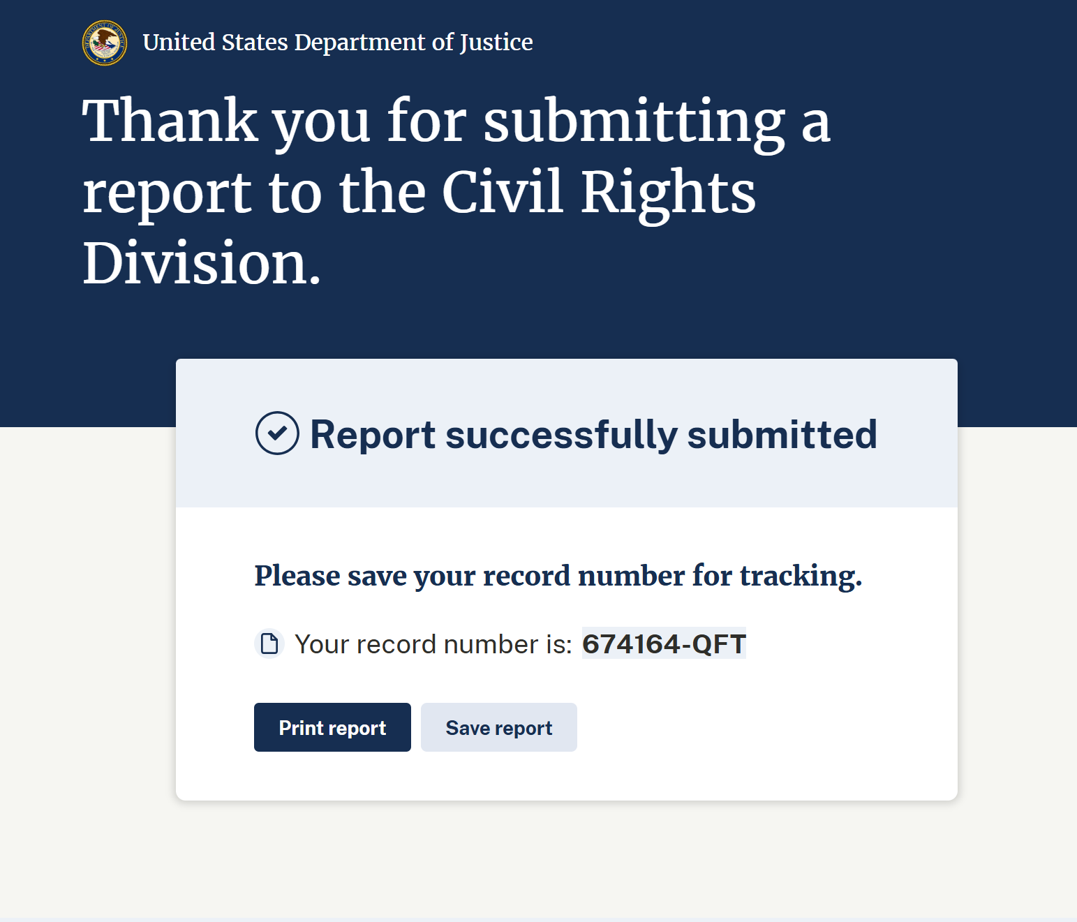 Archived evidence image file: david-medeiros-chro-2510184-20250224-doj-crt-civil-rights-division-report-successfully-submitted-record-674164-qft-david-medeiros-com-forensic-archive.png. Filename-based label; verify the image and context independently.