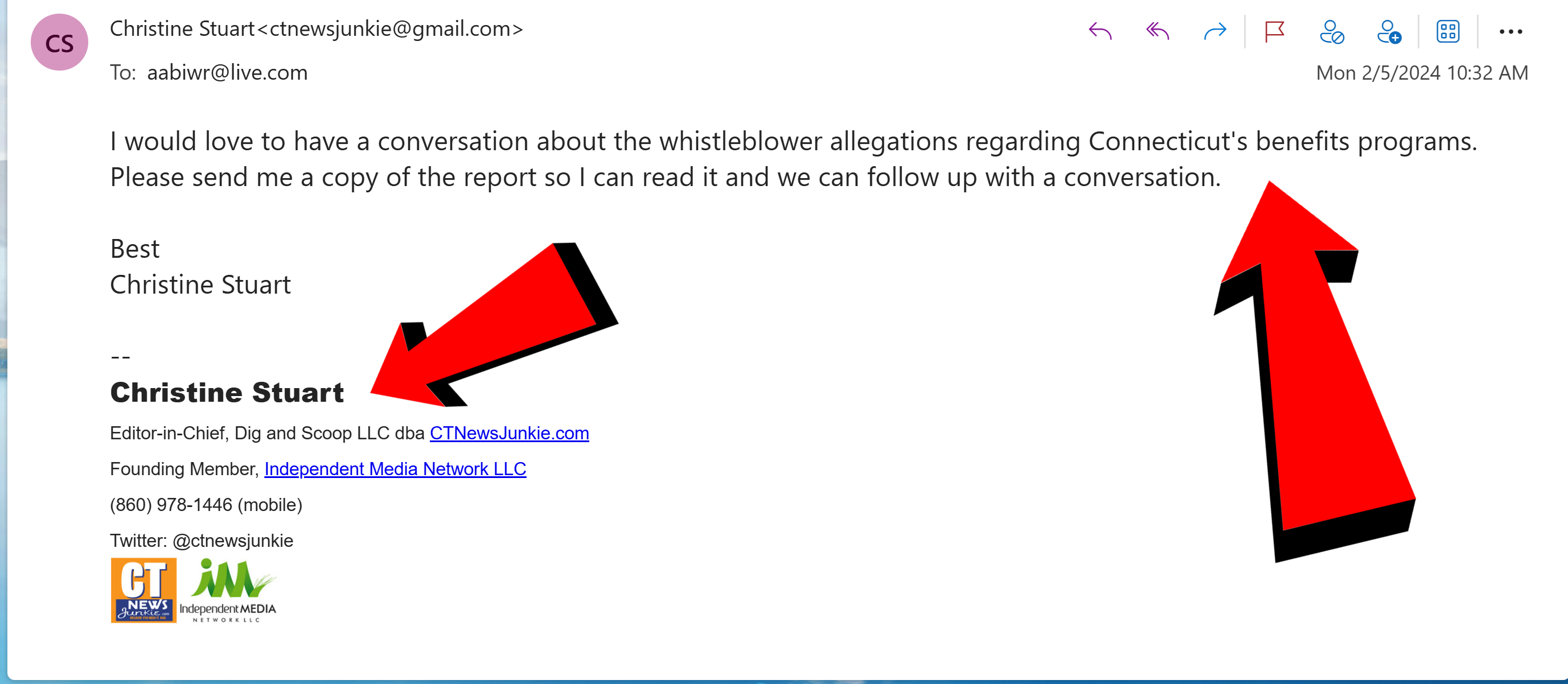Archived evidence image file: david-medeiros-medicaid-olmstead-national-doj-hhs-fbi-cms-chro-2510184-20240205-ctnewsjunkie-christine-stuart-media-outreach-whistleblower-allegations-ada-title-ii-abi-waiver-freedom-of-choice-david-medeiros-com-forensic-archive.jpg. Filename-based label; verify the image and context independently.
