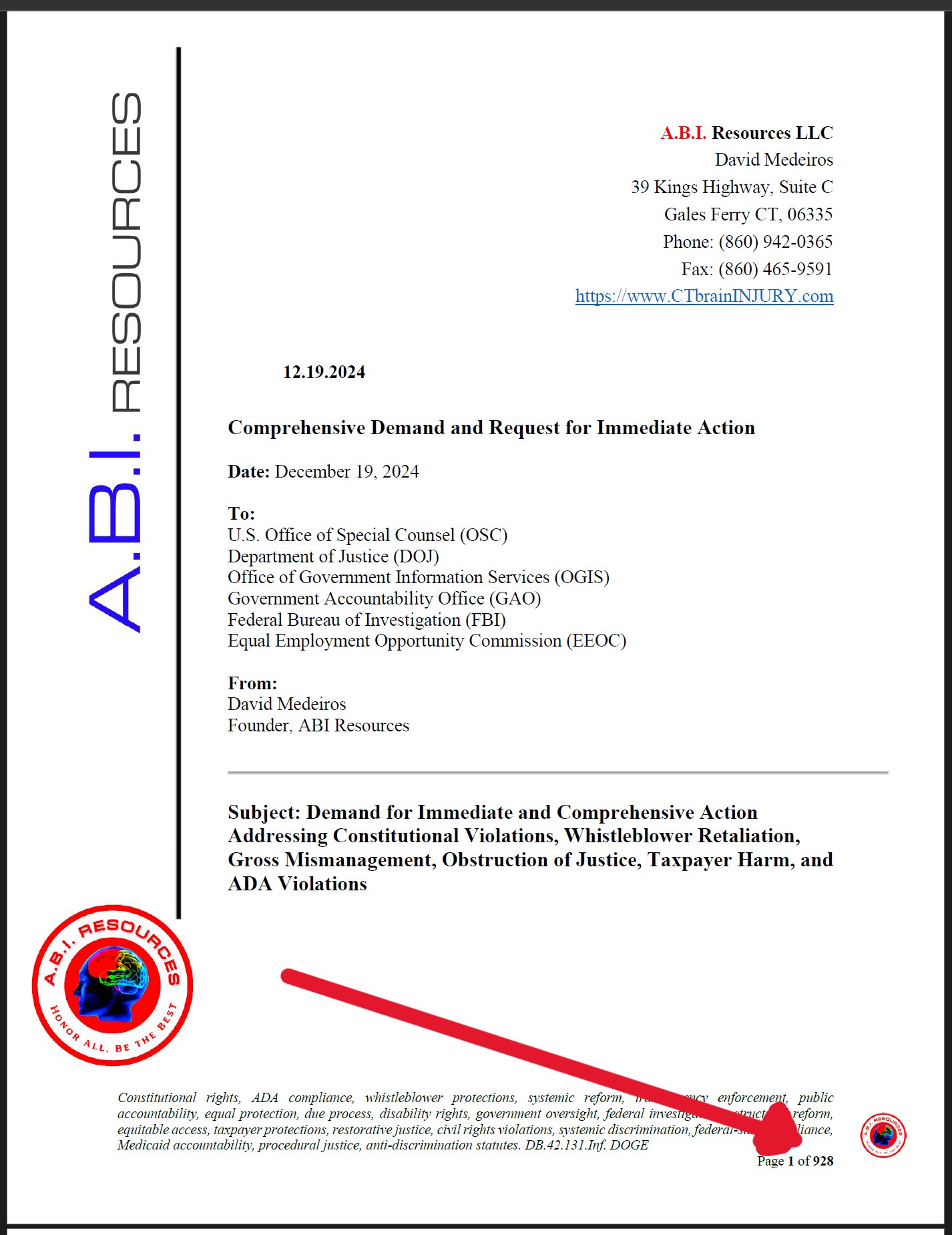 Archived evidence image file: david-medeiros-medicaid-olmstead-national-doj-hhs-fbi-cms-chro-2510184-20241219-osc-doj-gaog-fbi-eeoc-comprehensive-demand-letter-whistleblower-retaliation-ada-title-ii-abi-waiver-freedom-of-choice-david-medeiros-com-forensic-archive.jpeg. Filename-based label; verify the image and context independently.