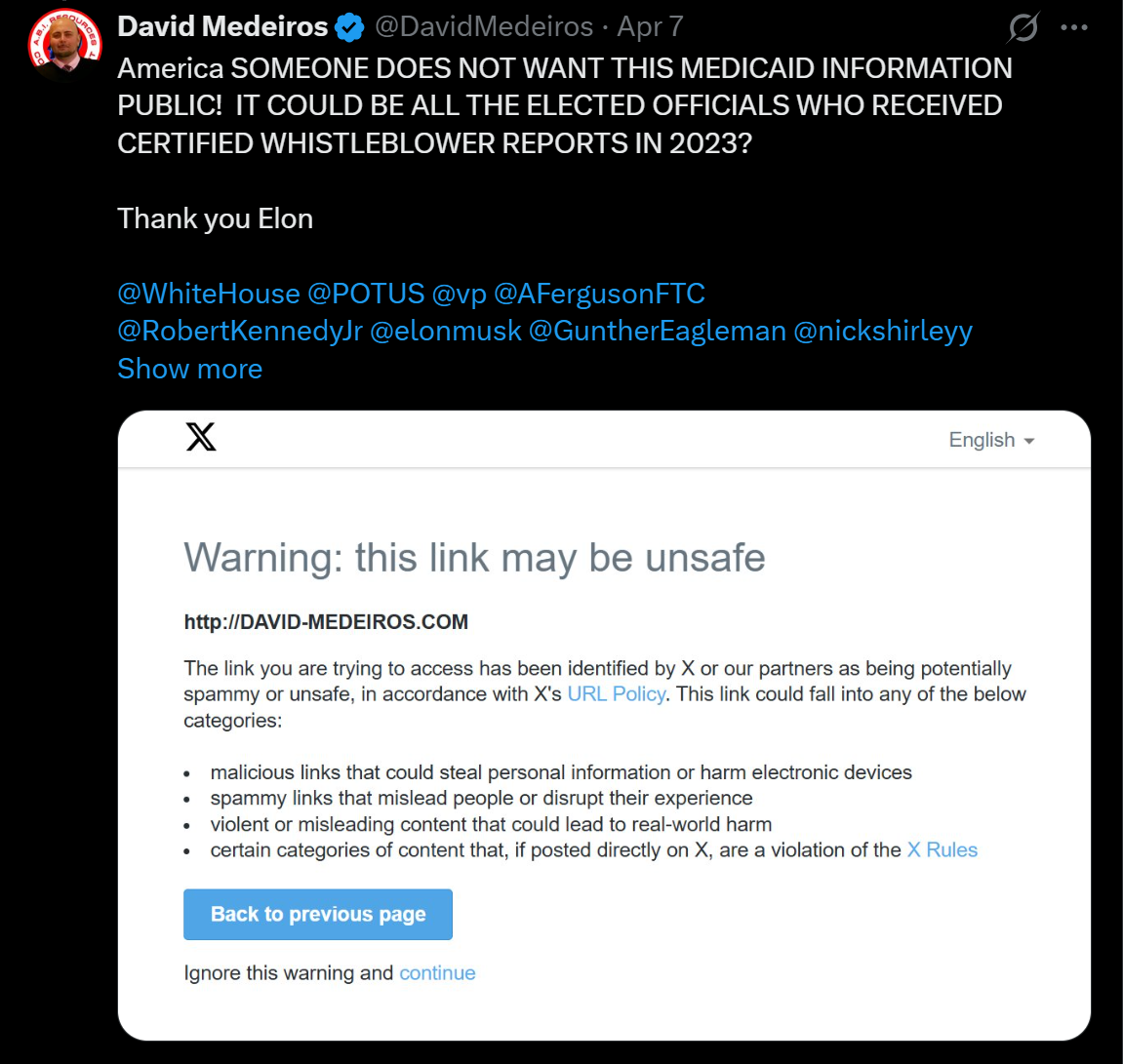 medeiros-livewire-whistleblower-evidence-x-unsafe-link-warning-david-medeiros-com-medicaid-whistleblower-suppression-2026-04-14-095127-seq-0390.png